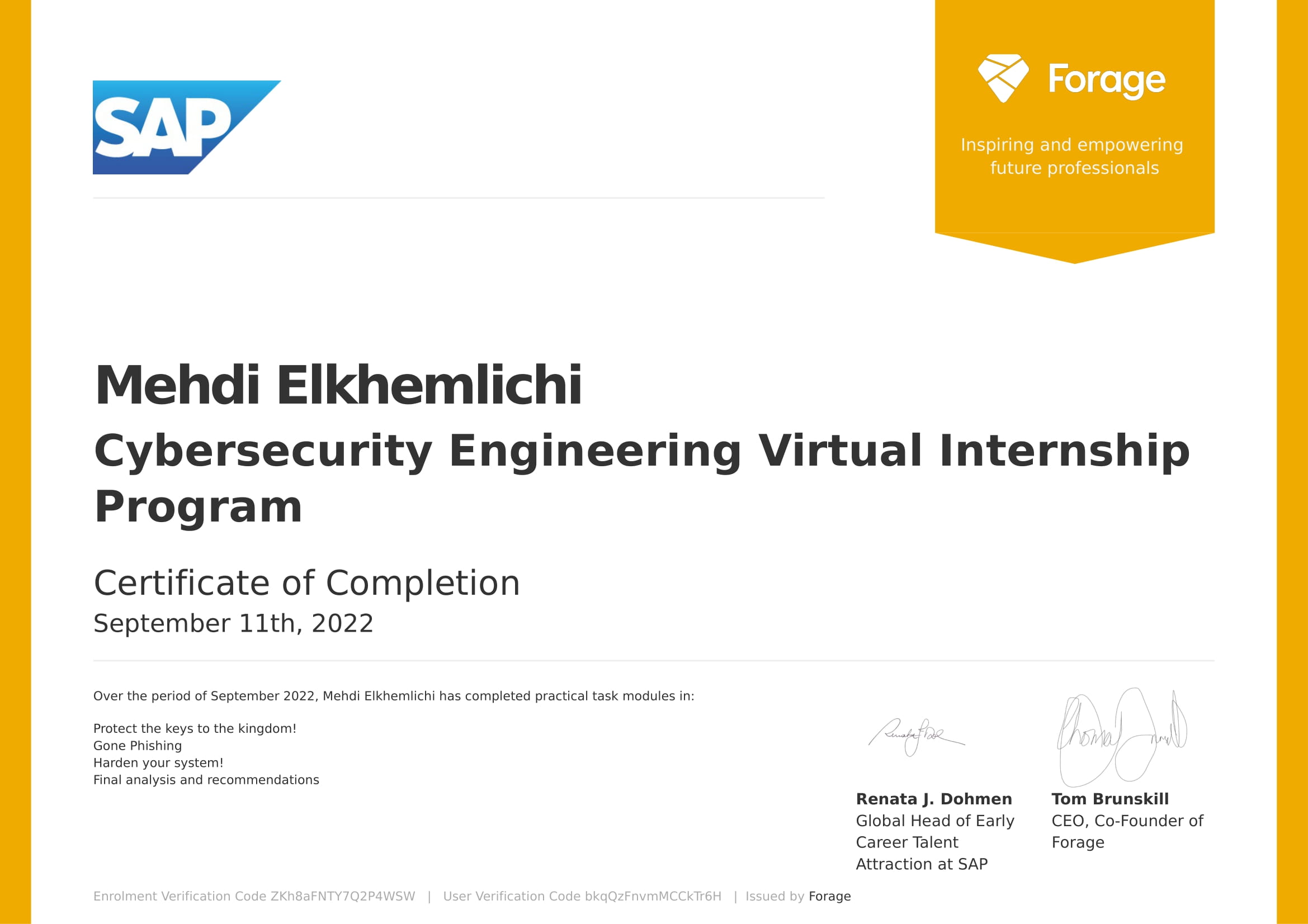 SAP Cybersecurity Virtual Intenship